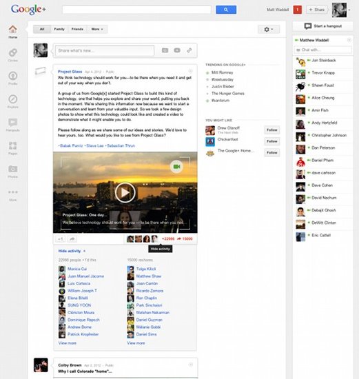 谷歌升级Google+界面